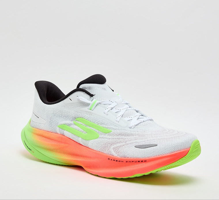 Skechers Aero Burst Go Run Ride 12 white lace-up shoes for gym and cardio
