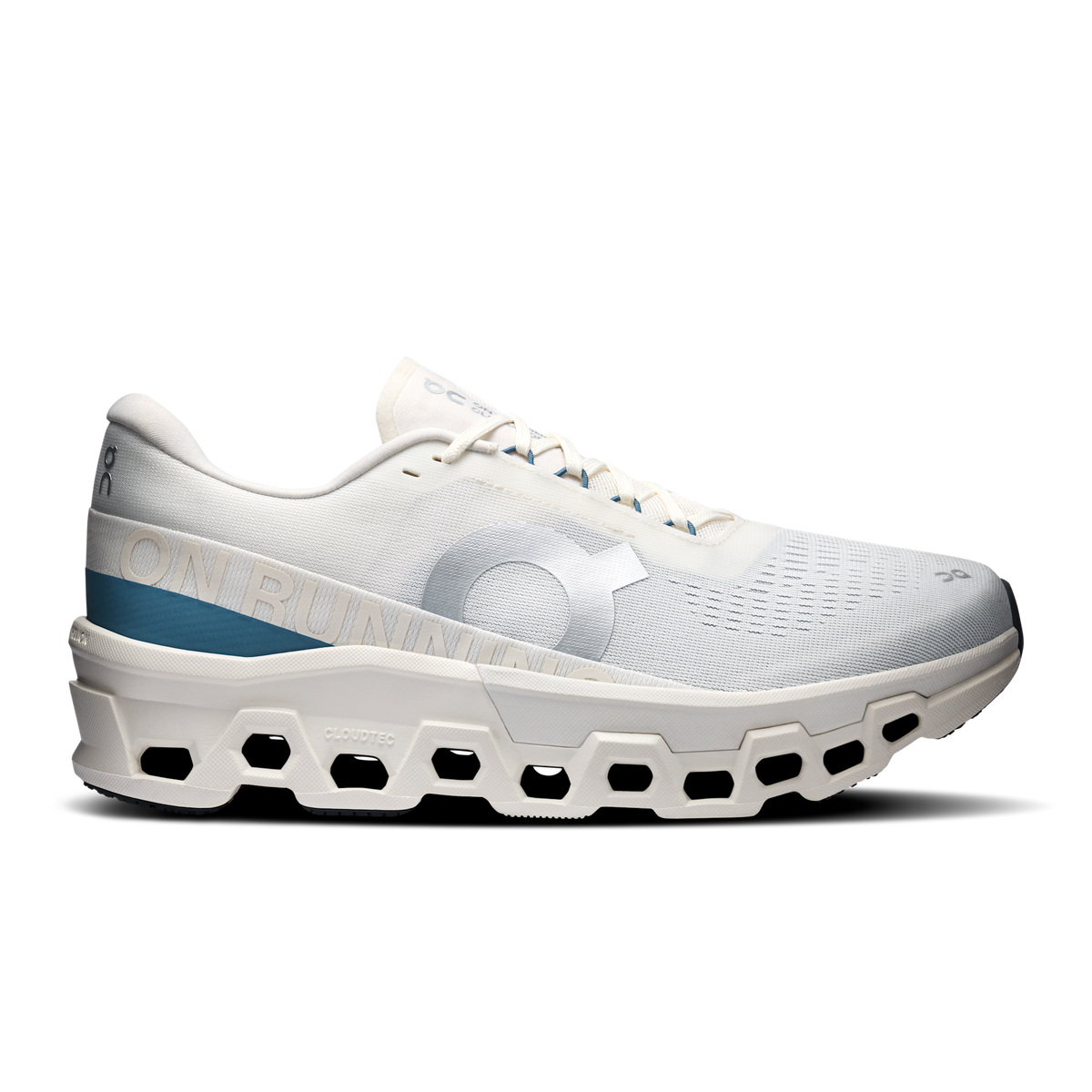 On Cloudmonster 2 running shoes in white and frost, available in Pakistan