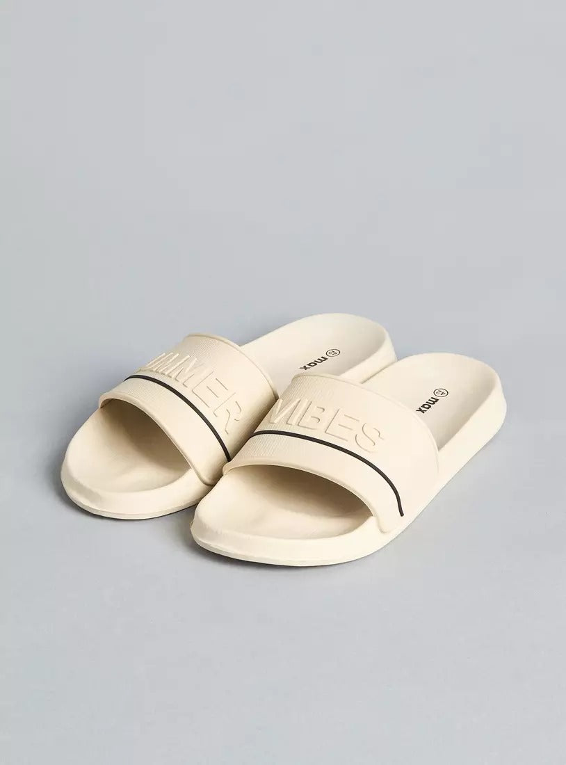 Typographic Detail Slides Beige