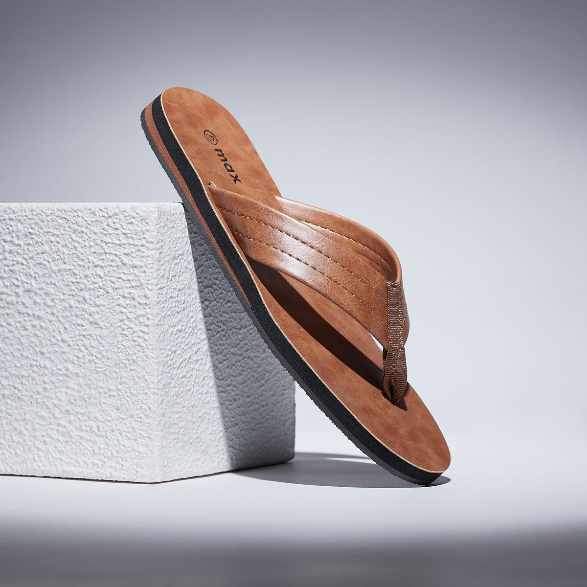 Max Stitch Detail Slide Sandals Brown for Men - image 1