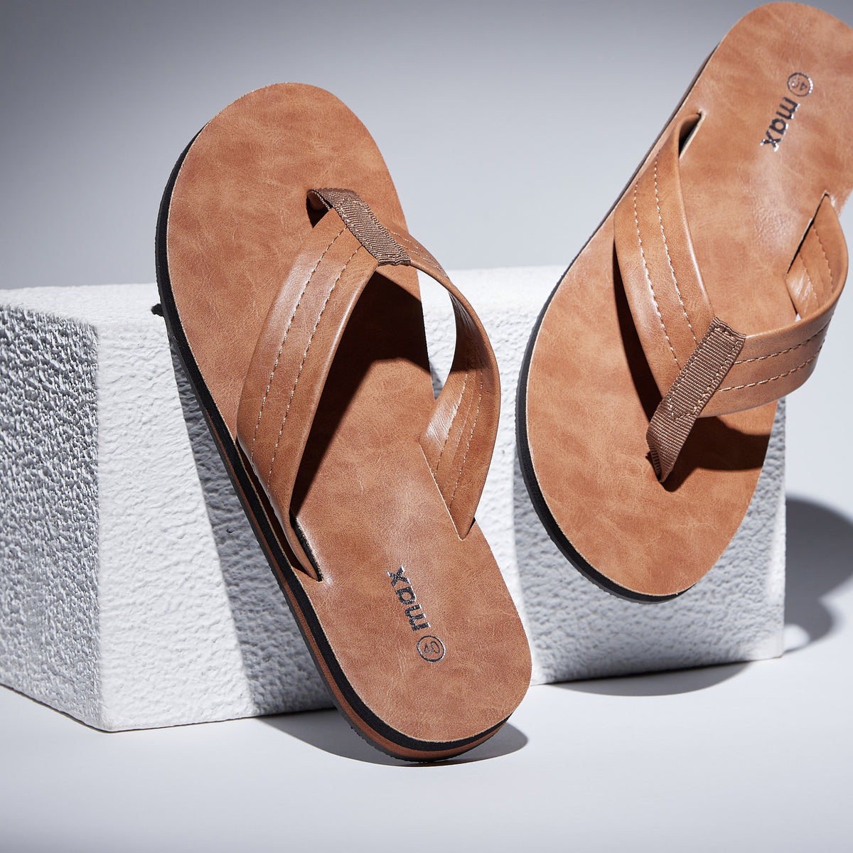 Max Stitch Detail Slide Sandals Brown for Men - image 4
