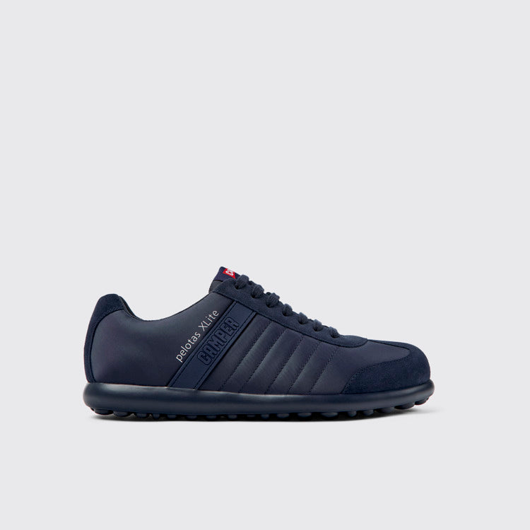 Side view of Pelotas XLite Blue Textile and Nubuck Leather Shoes for Men.