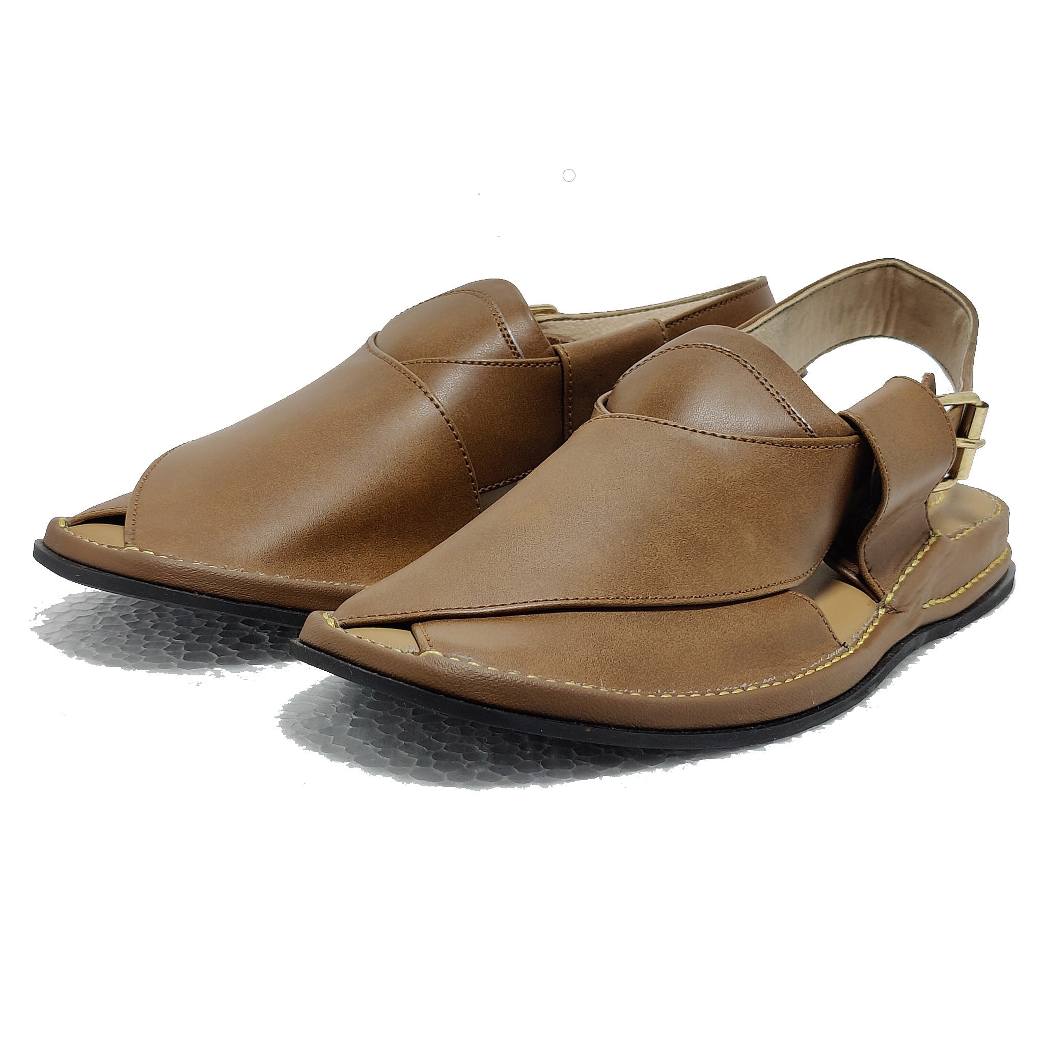 Pesahawar Zalmi Chappal Cap Toe Mastard - Jango Mall