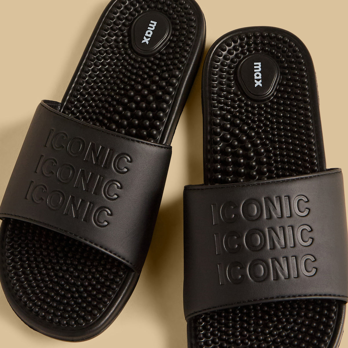Max Embossed Slides Black for Men - image 3