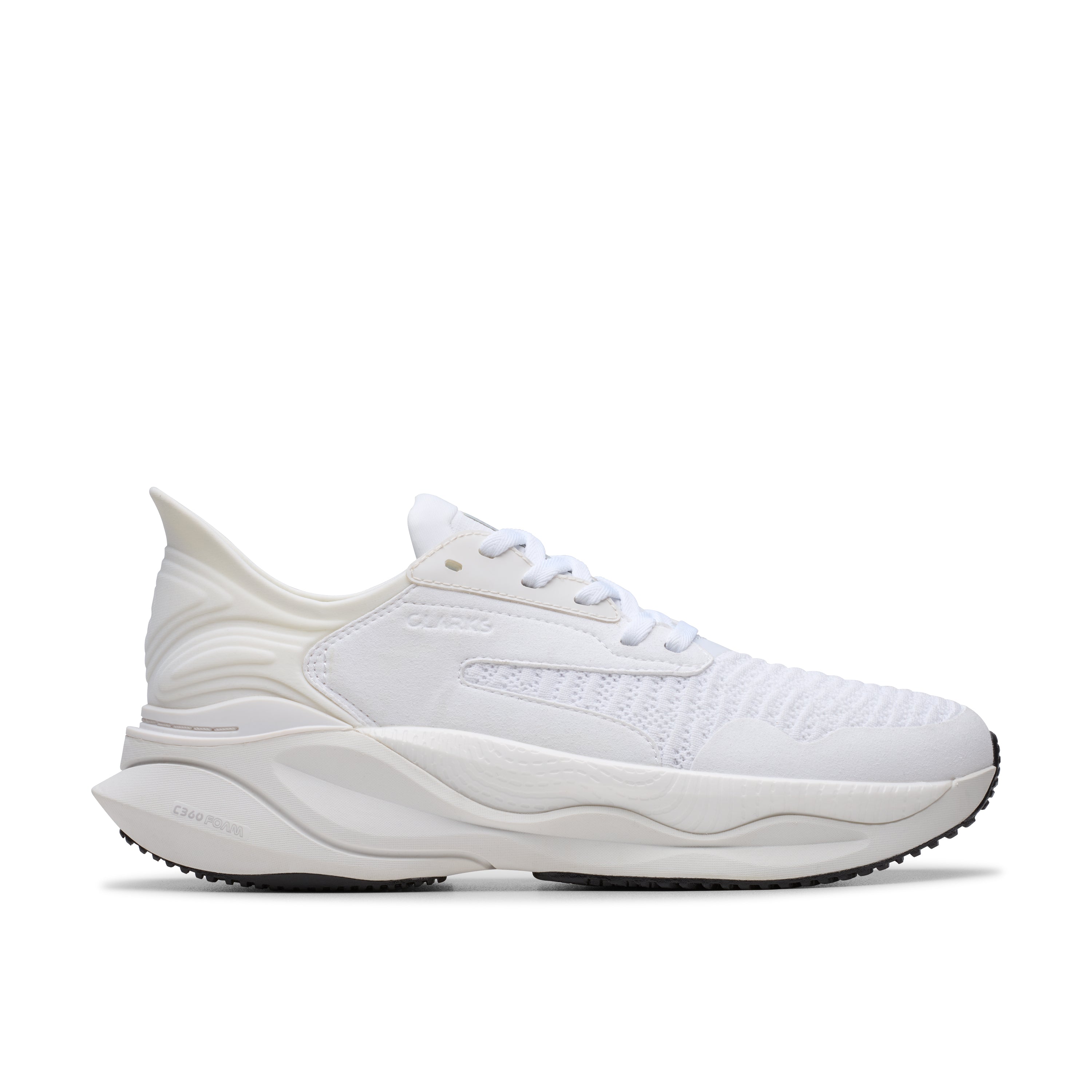 Clarks Pace Men's Comfortable Tech‑Boosted Trainers White Style