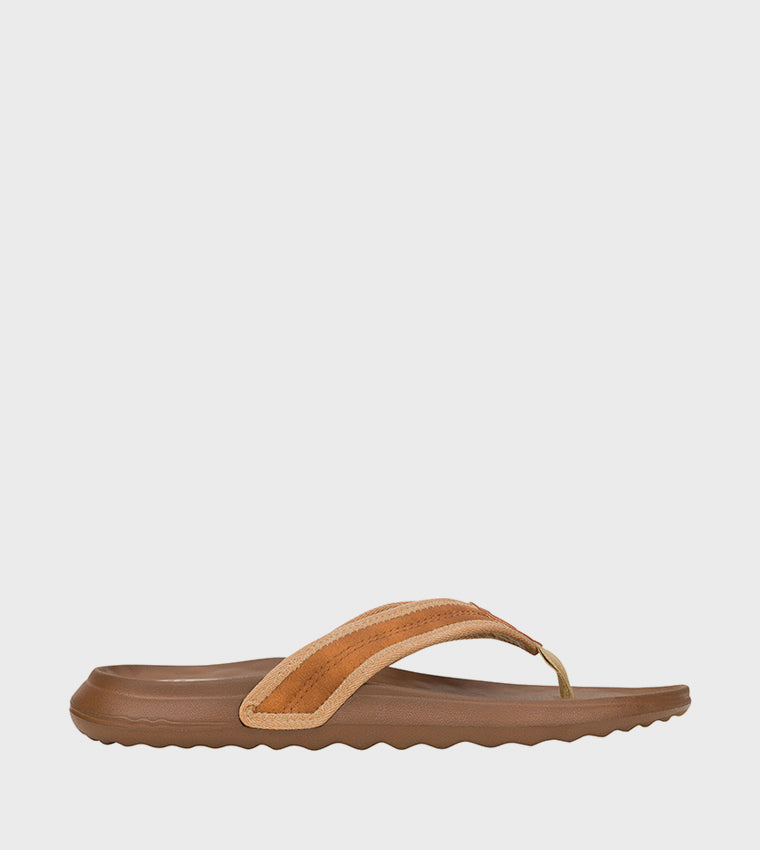 Hey Dude Myers Classic Flip-Flops Faux Leather Orange