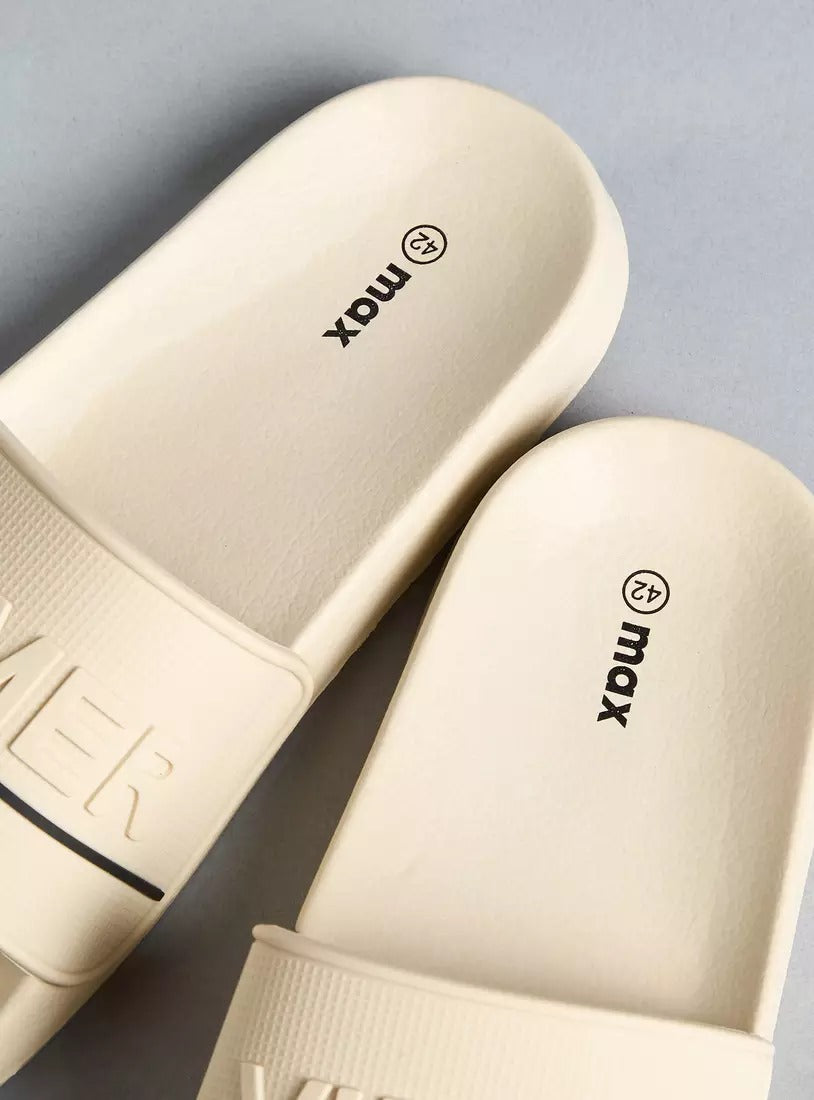 Typographic Detail Slides Beige