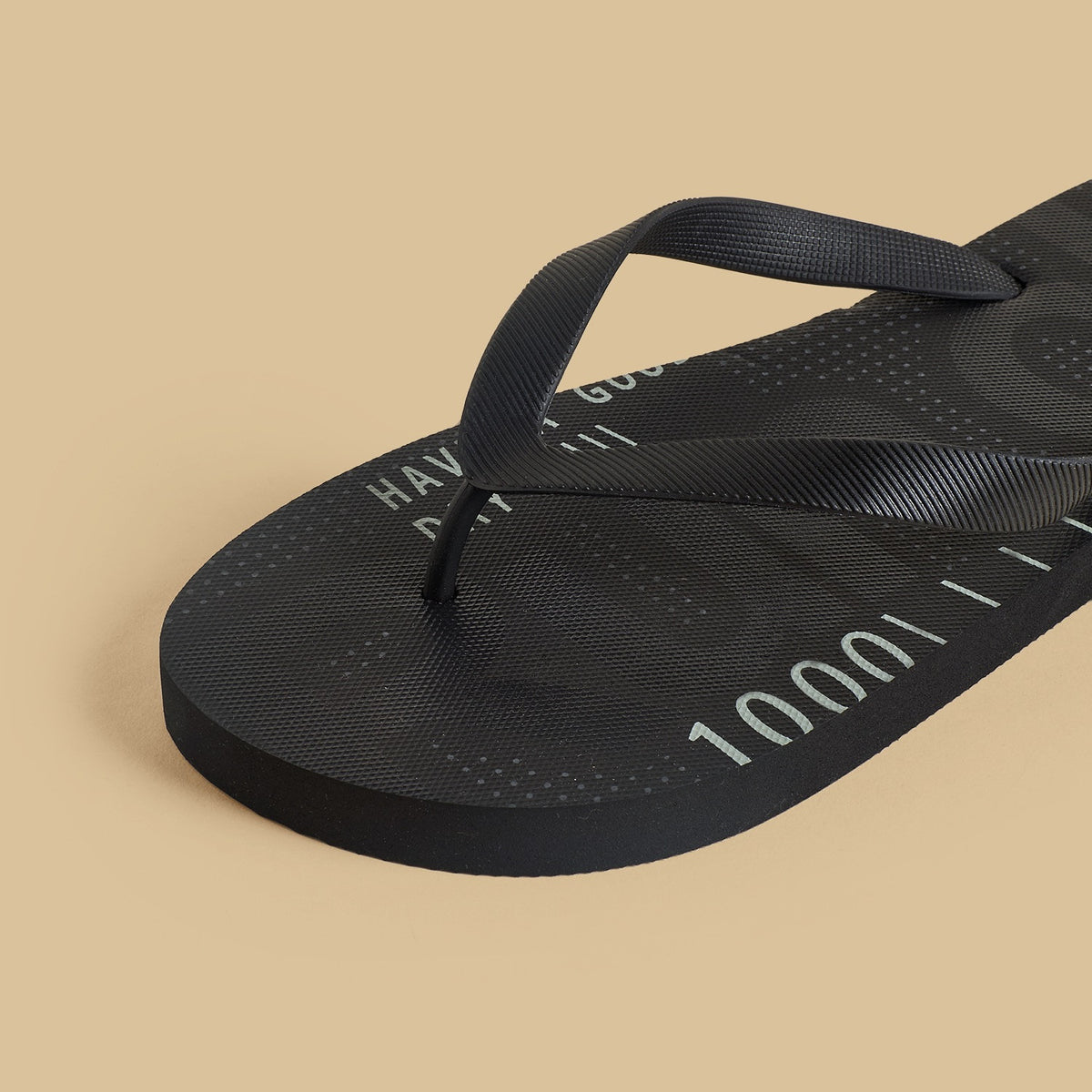 Max Slogan Print Flip Flops Black for Men - image 4