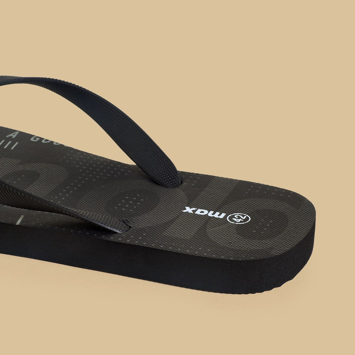 Max Slogan Print Flip Flops Black for Men - image 5