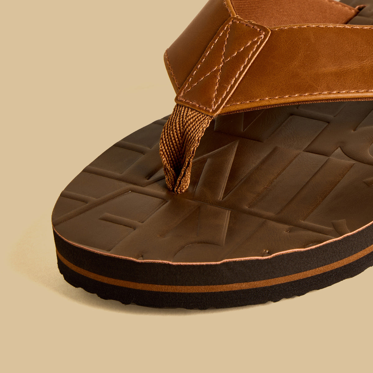 Max Embossed Flip Flops Brown for Men - image 4