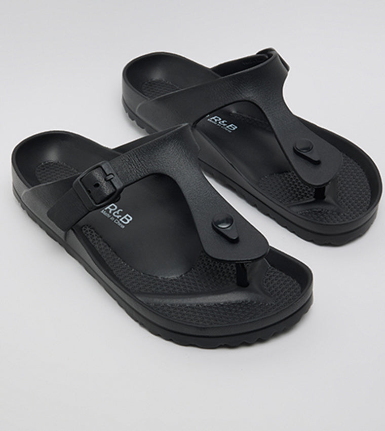 R&B Toe-Post Comfort Sandals BLACK