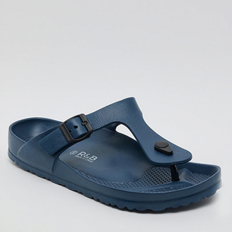R&B Toe-Post Comfort Sandals Navy