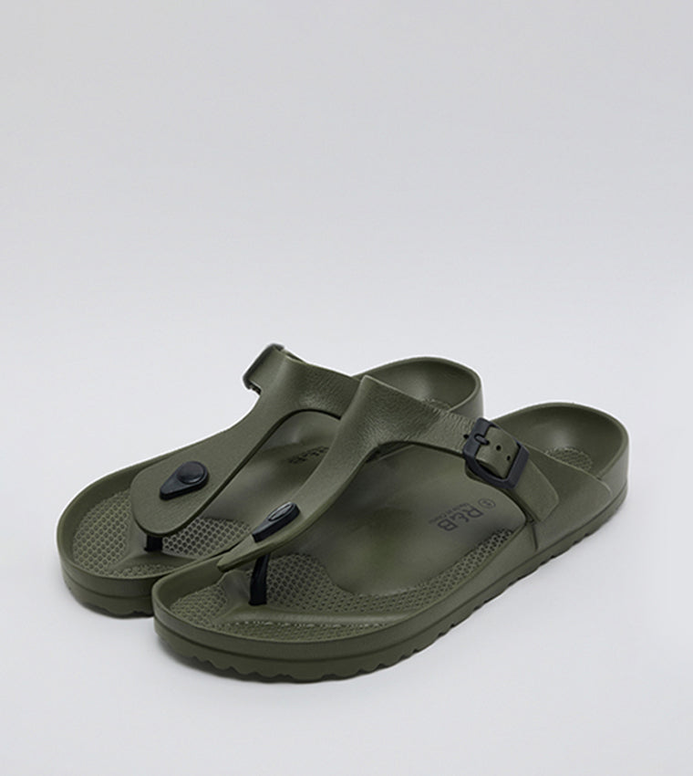 R&B Toe-Post Comfort Sandals Olive