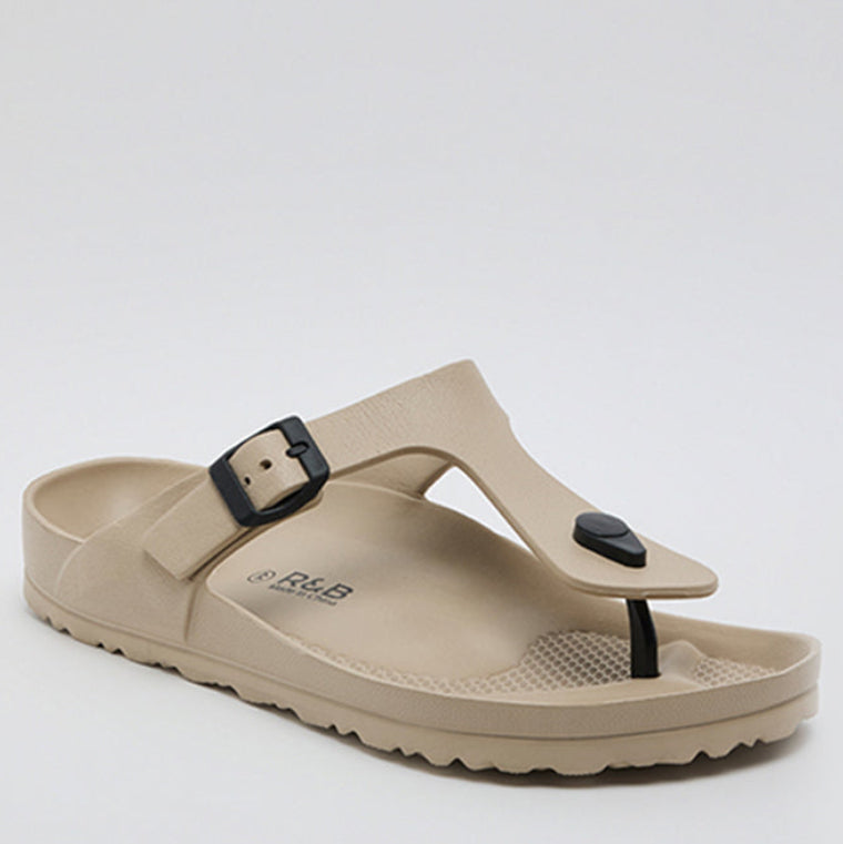 R&B Toe-Post Comfort Sandals Beige