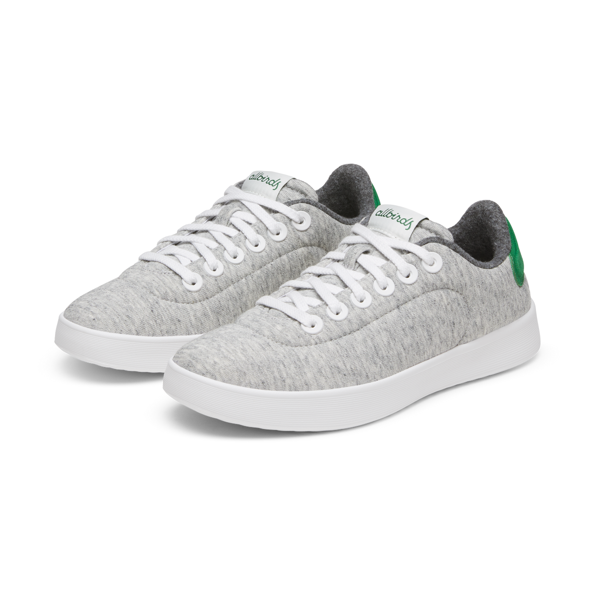Allbirds Men's Cruiser Jersey - Light Grey/Verdant Green (Blizzard Sole)