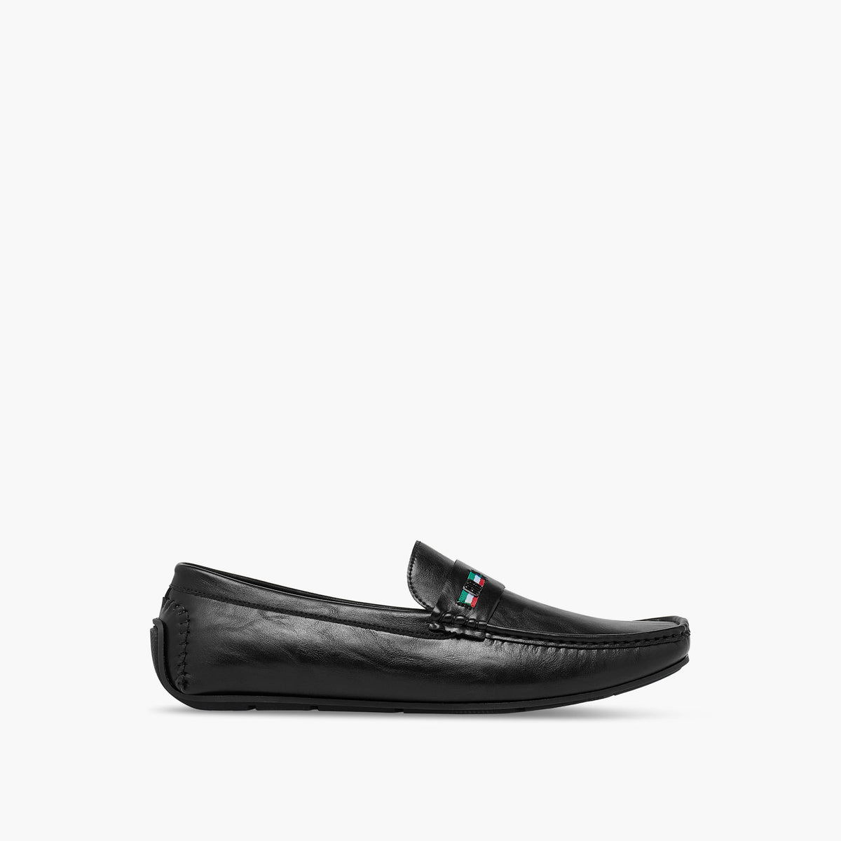 Renzo Ruganni Black Men Slip-On Loafers