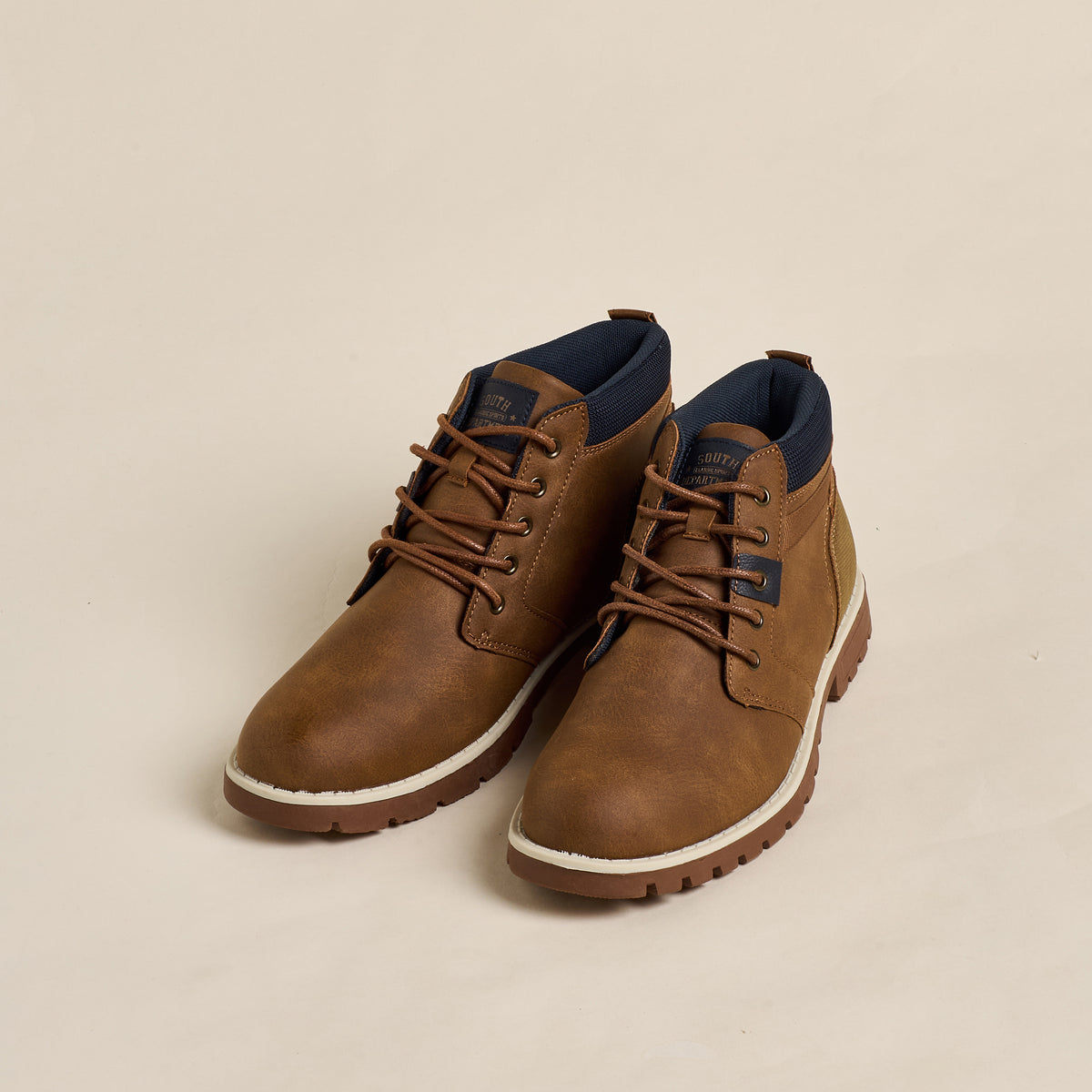 Max Textured Boots with Lace-Up Closure Brown for Men - image 3