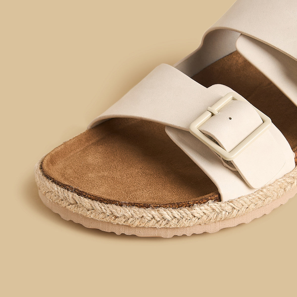 Max Buckle Accent Jute Sandals Cream for Men - image 4