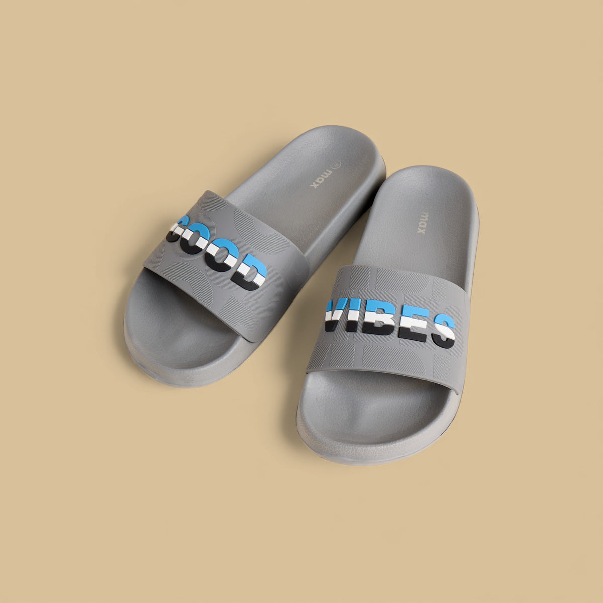 Max Slogan Applique Slides Grey for Men - image 1