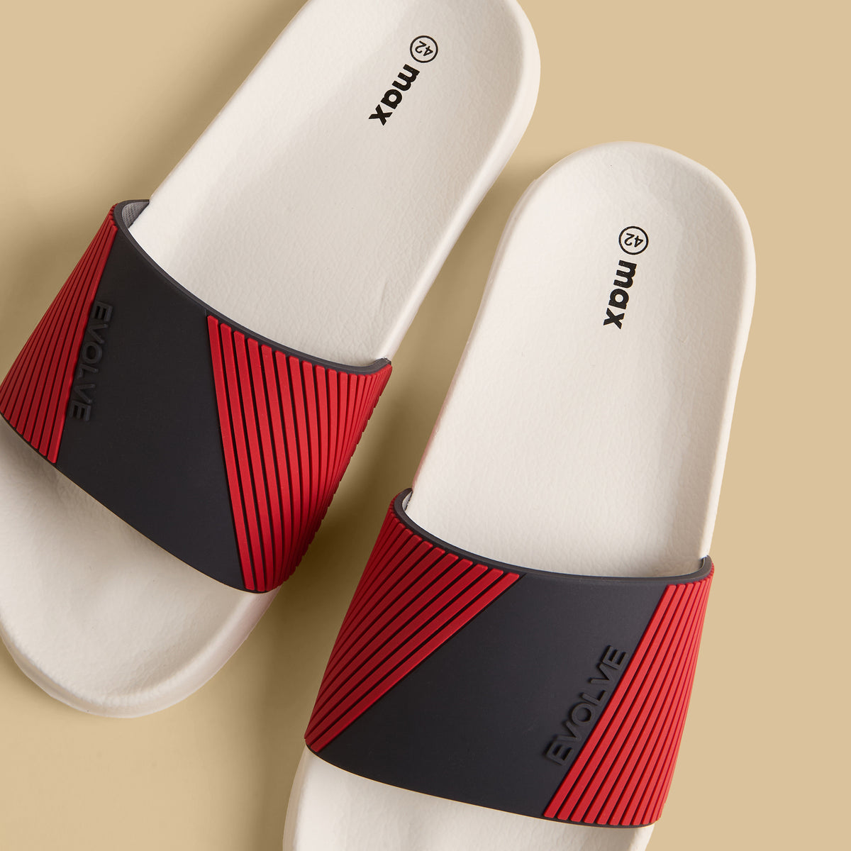 Max Text Embossed Beach Slides Blue for Men - image 3