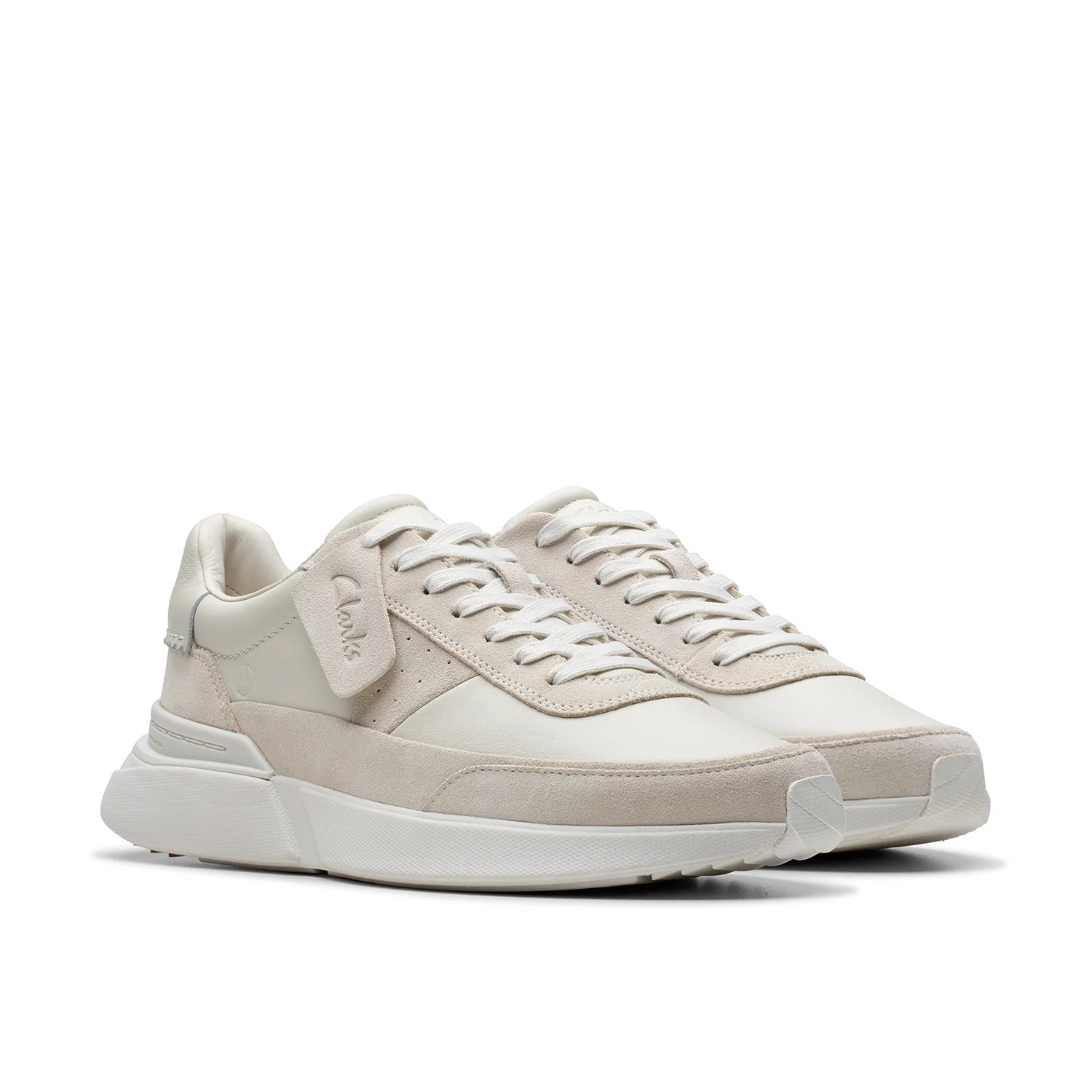 Clarks Mens Craft Pace / White Leather