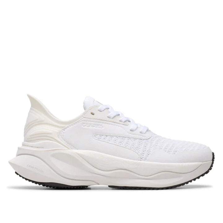 Clarks Pace White Women Trainers