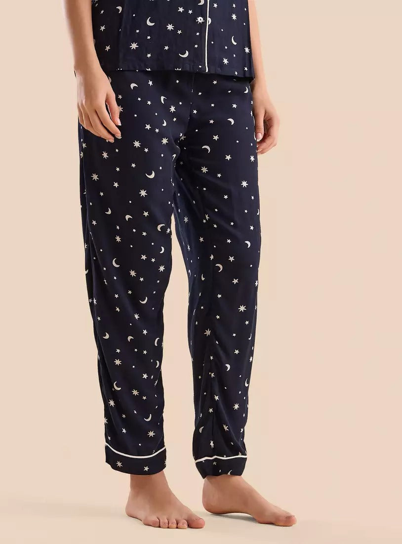 Constellation Print Viscose Pyjama Set