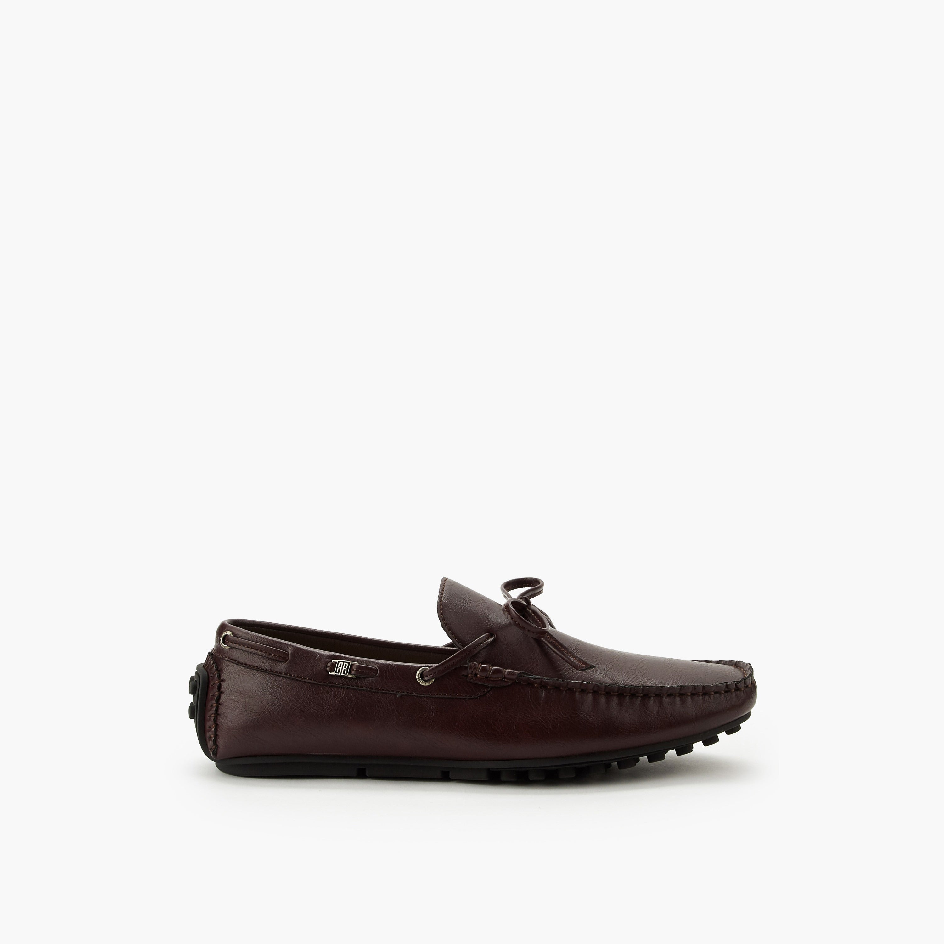 Renzo Ruganni Men Bow Trim Moccasins Brown