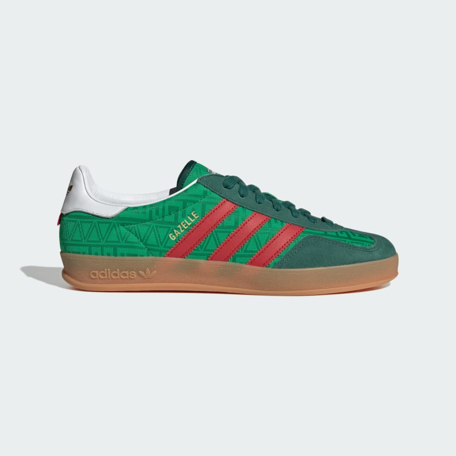 Adidas Gazelle Indoor Shoes - Green / Better Scarlet / Collegiate Green