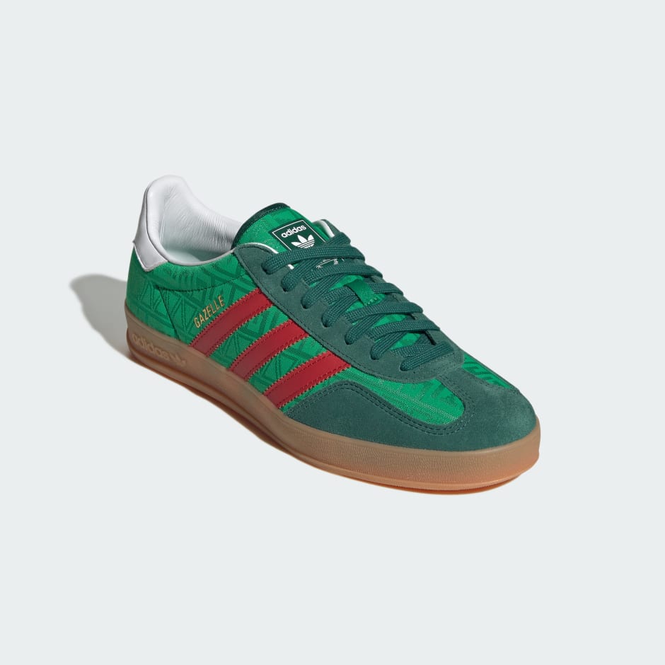 Adidas Gazelle Indoor Shoes - Green / Better Scarlet / Collegiate Green