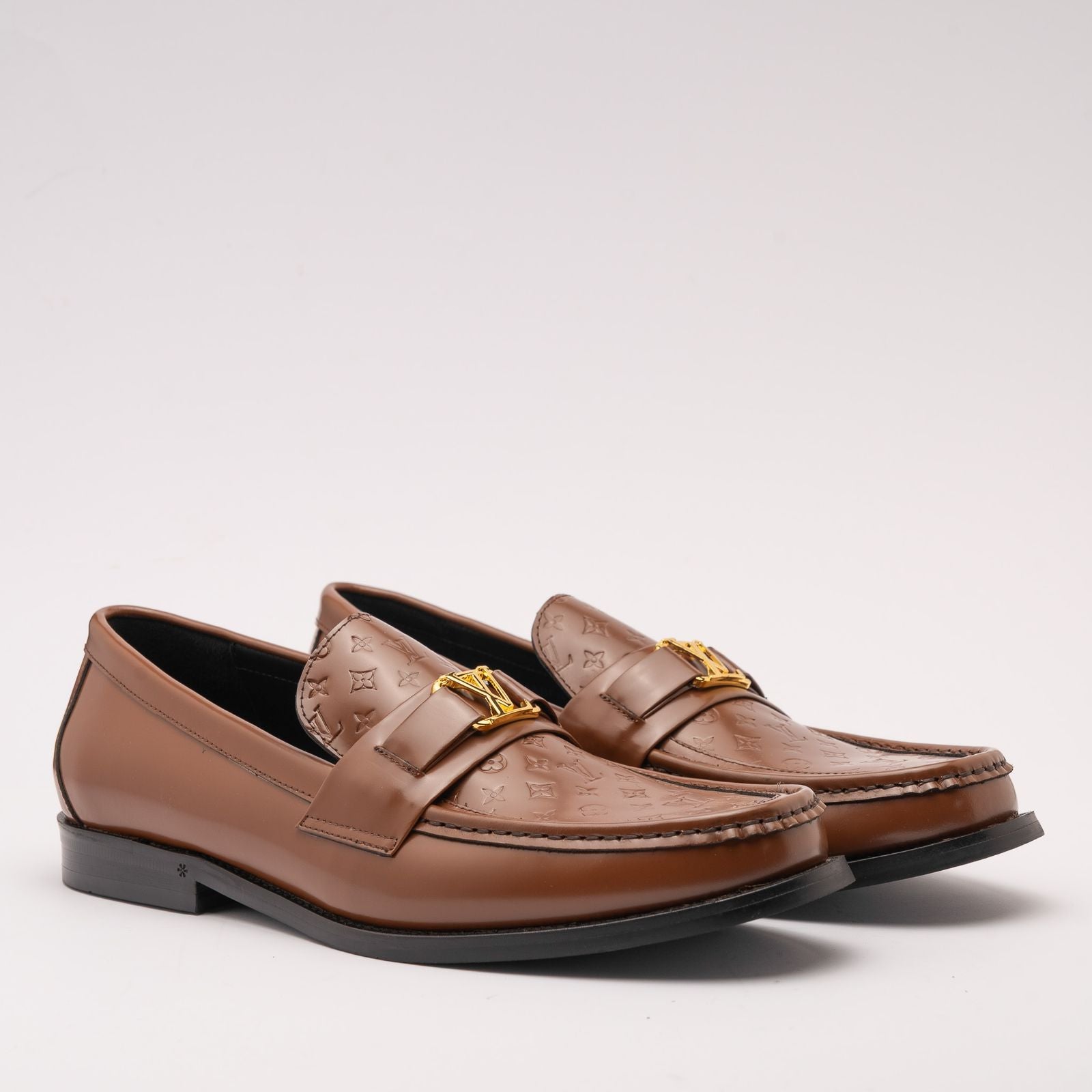 L.V Premium Major Loafer Embossed Brown