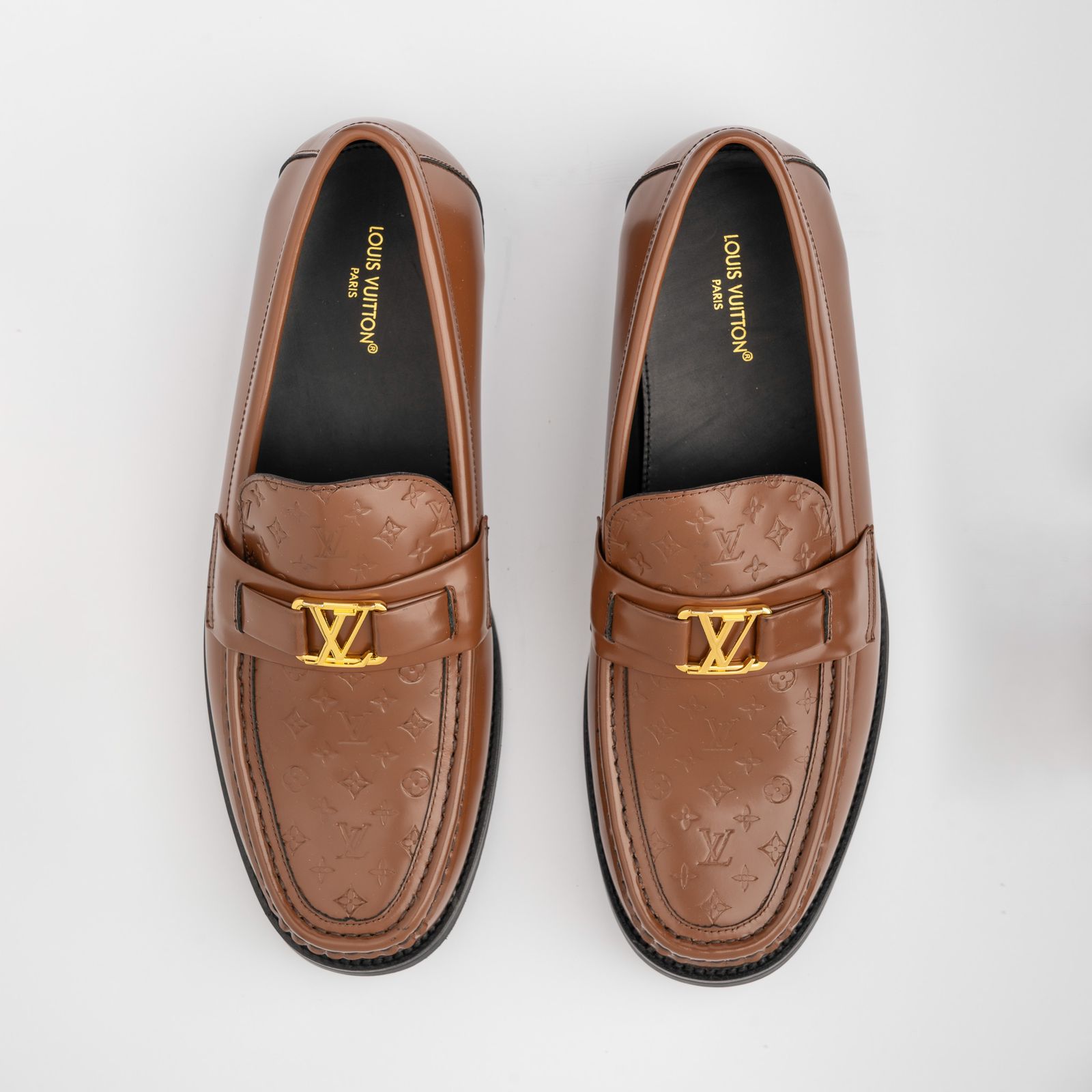 L.V Premium Major Loafer Embossed Brown