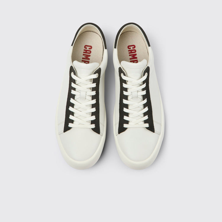 Overhead view of Andratx White Leather/Nubuck Sneaker for Men