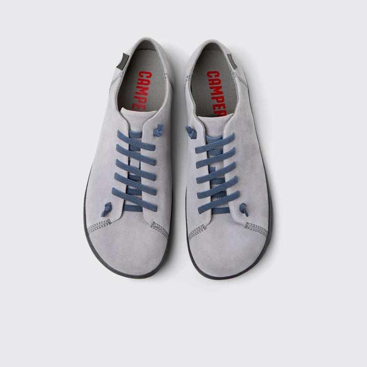 Overhead view of Peu Gray Nubuck Shoes for Men.