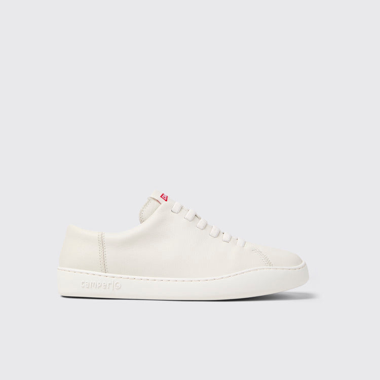 Side view of Peu Touring White Leather Sneakers for Men.