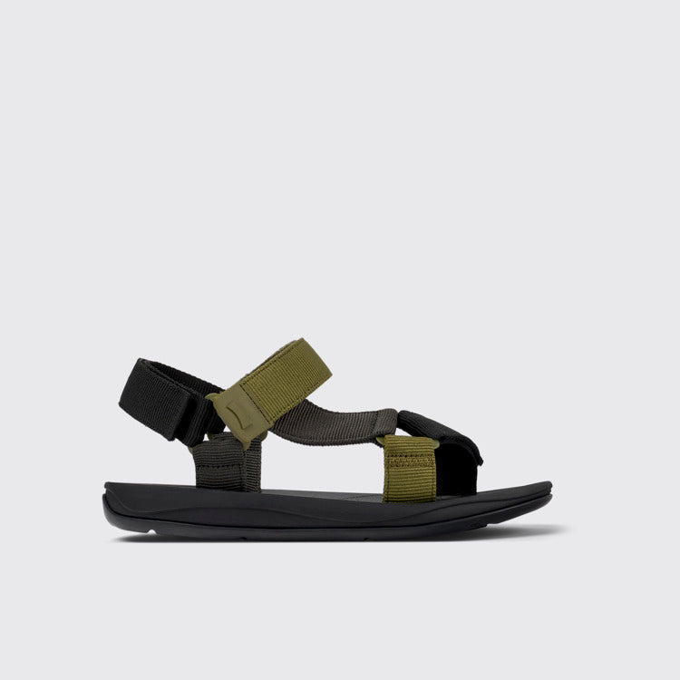 Side view of Match Multicolored Textile Sandal for Men