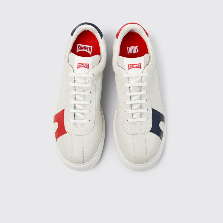 Overhead view of Twins Multicolor Leather Sneakers for Men.