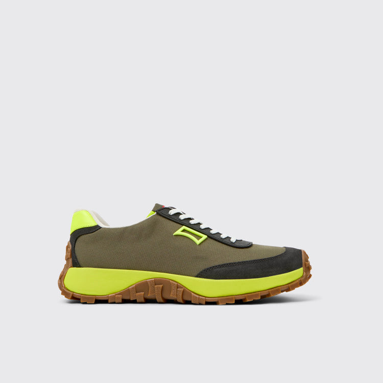 Side view of Drift Trail VIBRAM Multicolor Recycled PET and Nubuck Sneakers for Men.
