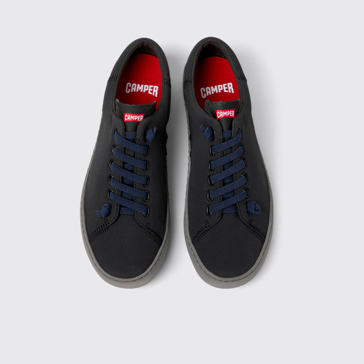 Overhead view of Peu Touring Black Textile Sneakers for Men.