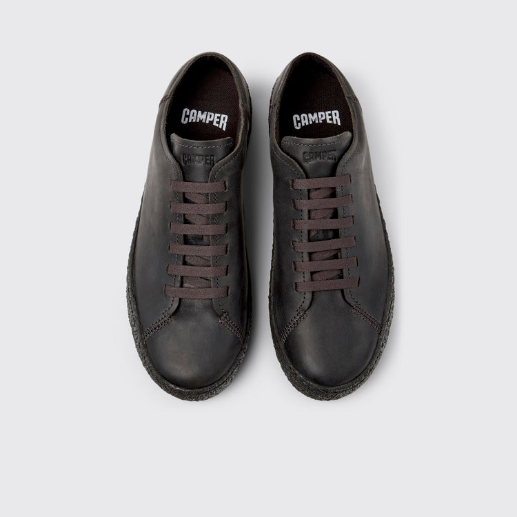 Overhead view of Peu Terreno Gray Nubuck Shoes for Men.