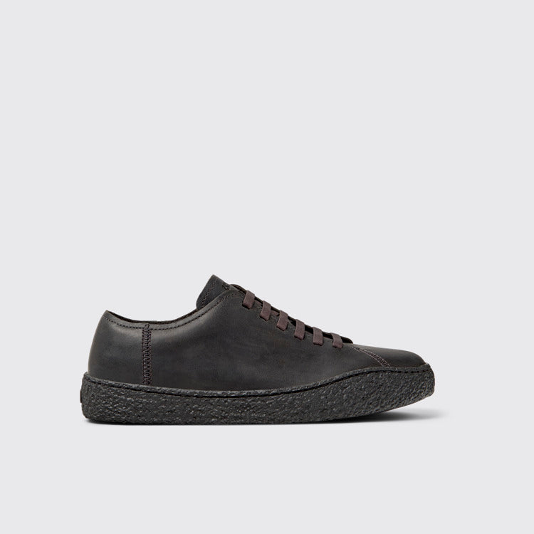 Side view of Peu Terreno Gray Nubuck Shoes for Men.