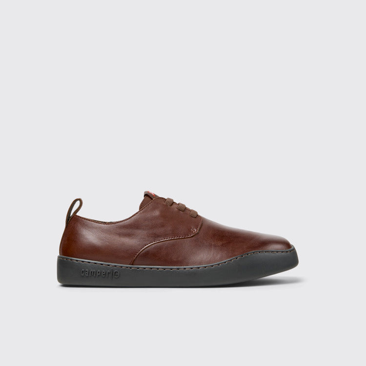 Side view of Peu Touring Brown Leather Shoes for Men.