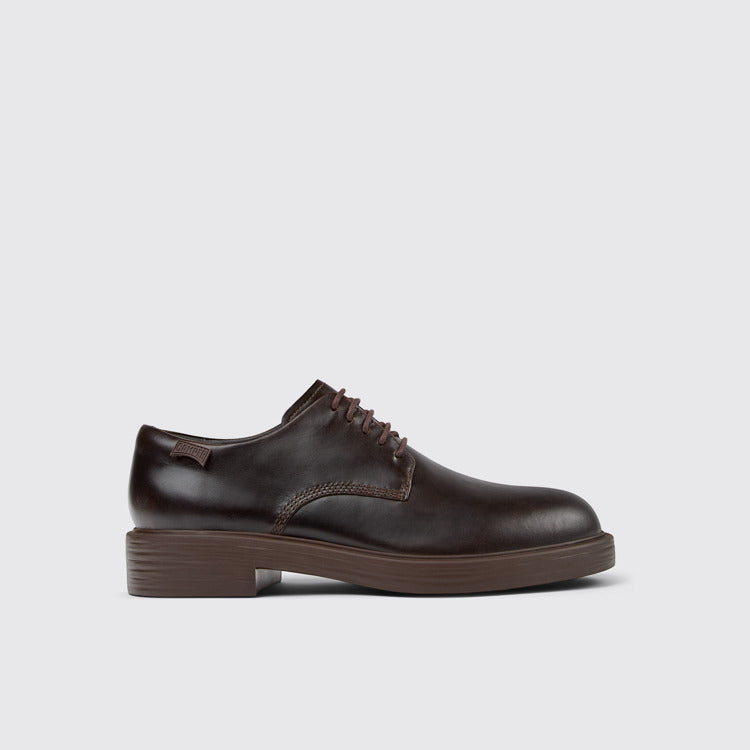 Side view of Dean Brown Leather Shoes for Men.