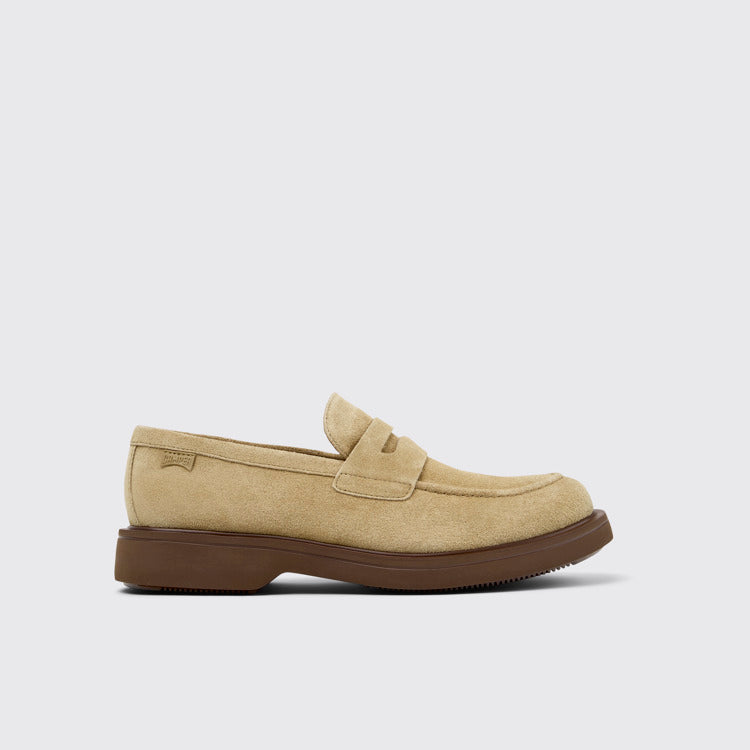 Side view of Norman Brown Suede Leather Shoes for Men.