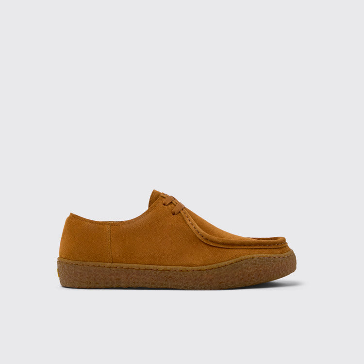 Side view of Peu Terreno Brown Nubuck Shoe for Men.