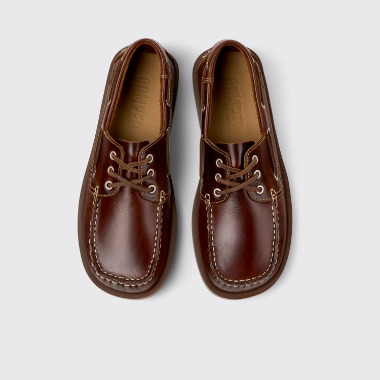 Overhead view of Don Brown Leather Moccasin/Nautical Shoes for Men.