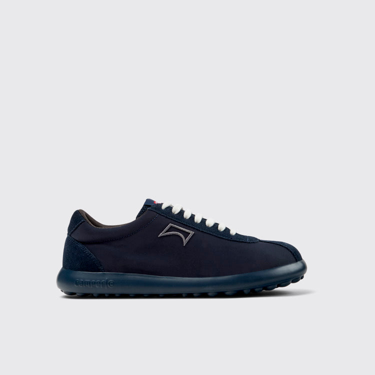 Side view of Pelotas XLite Blue Recycled PET and Nubuck Men's Sneakers.