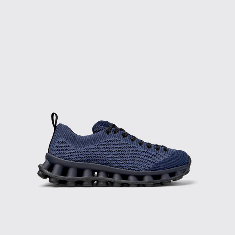 Side view of Camper x SUNNEI - PELOTISSIMA Blue and Black Textile Sneakers for Men.
