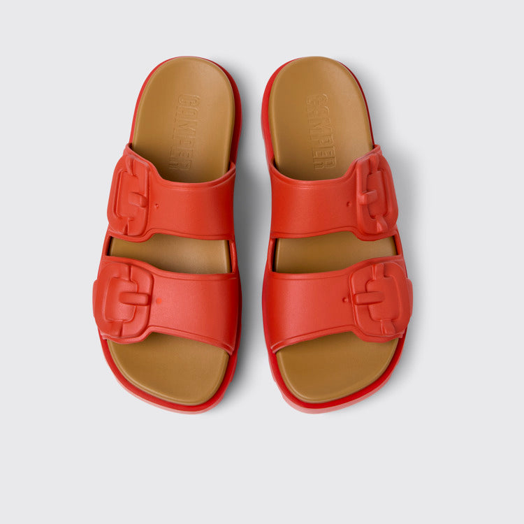 Overhead view of Brutus Sandal Red Synthetic Sandals for Men.