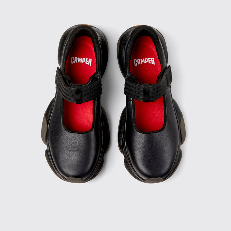 Overhead view of Karst 2 Black Leather Sneakers for Men.
